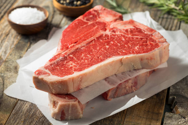 Raw Red Grass Fed T Bone Steak