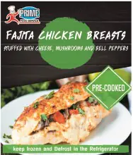 Chicken Breast, Fajita. Stuffed Chicken Breast with Cheese Mushrooms and bell Peppers